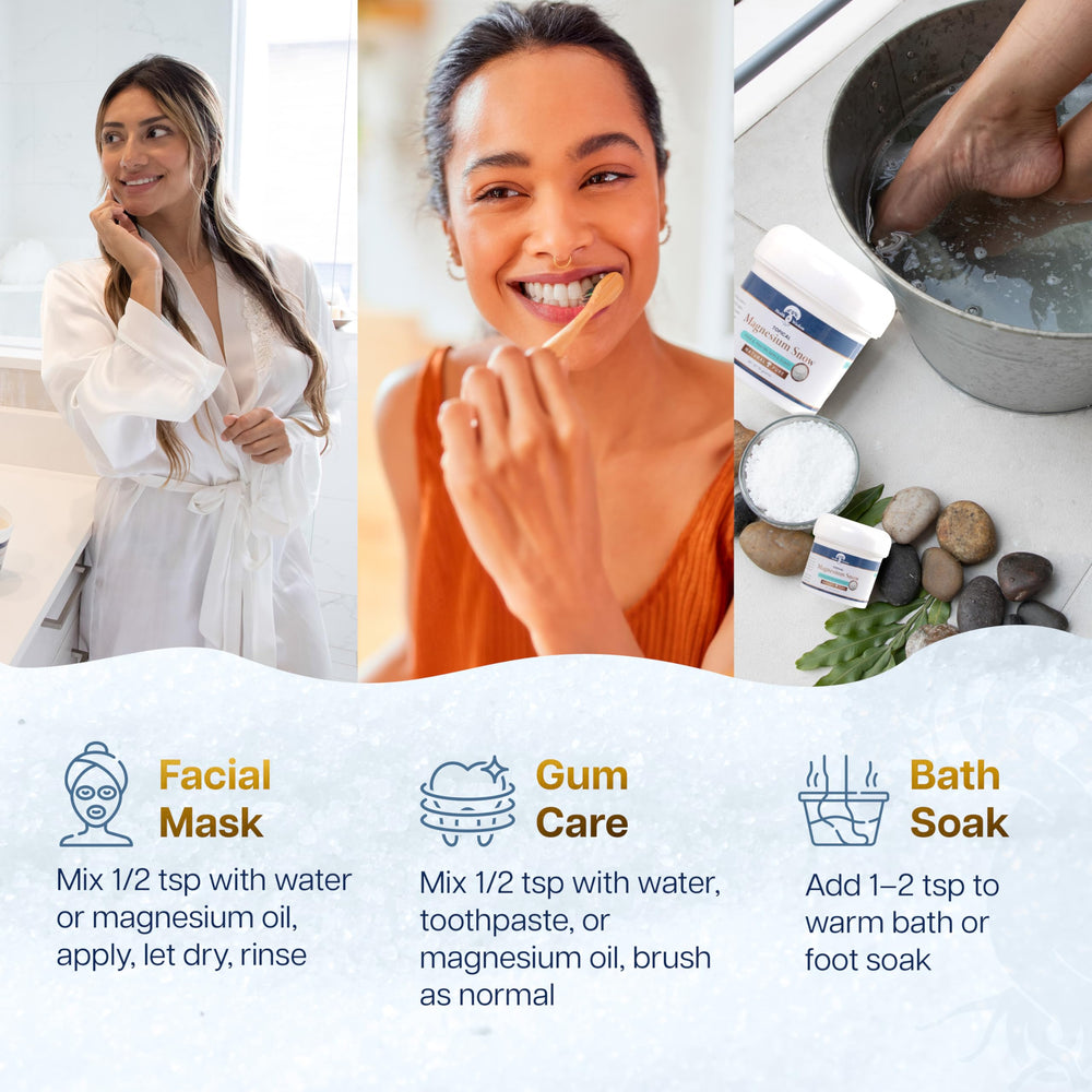 Magnesium Snow powder for bath soaks and body care