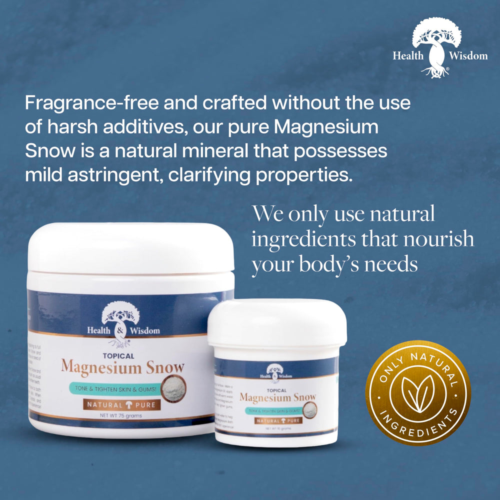 Magnesium Snow powder used for oral hygiene and gums