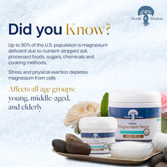 Close-up of Health and Wisdom Magnesium Snow powder texture