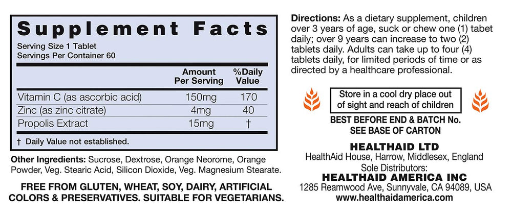 Zincovit-C chewable lozenges with Vitamin C, Zinc and Propolis
