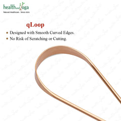Close-up of qLoop copper tongue cleaner loop design