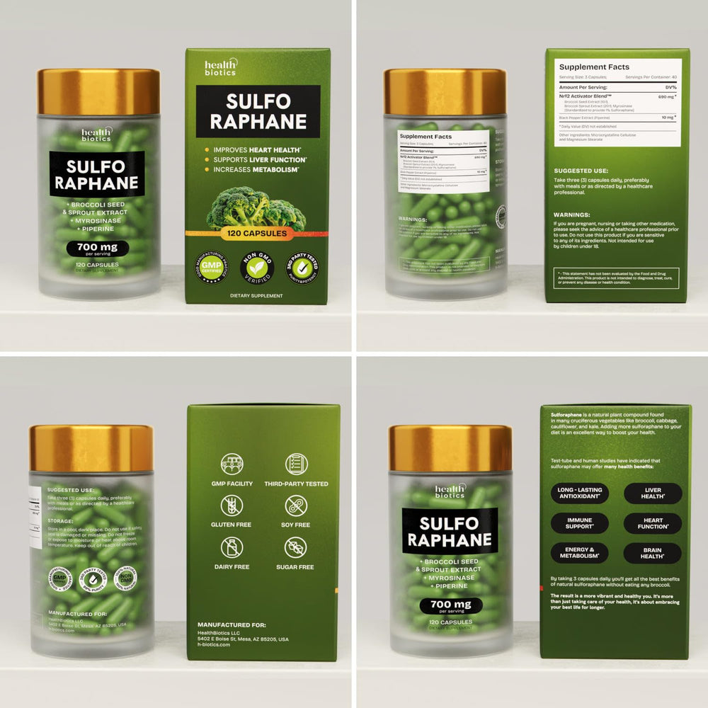 Product packaging and broccoli imagery on wooden surface