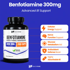 Healthfare Benfotiamine 300mg – product packshot with label