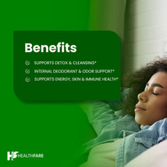 Side view of Healthfare Chlorophyll Capsules bottle