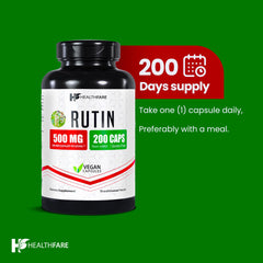 Healthfare Rutin 500mg packaging box and bottle