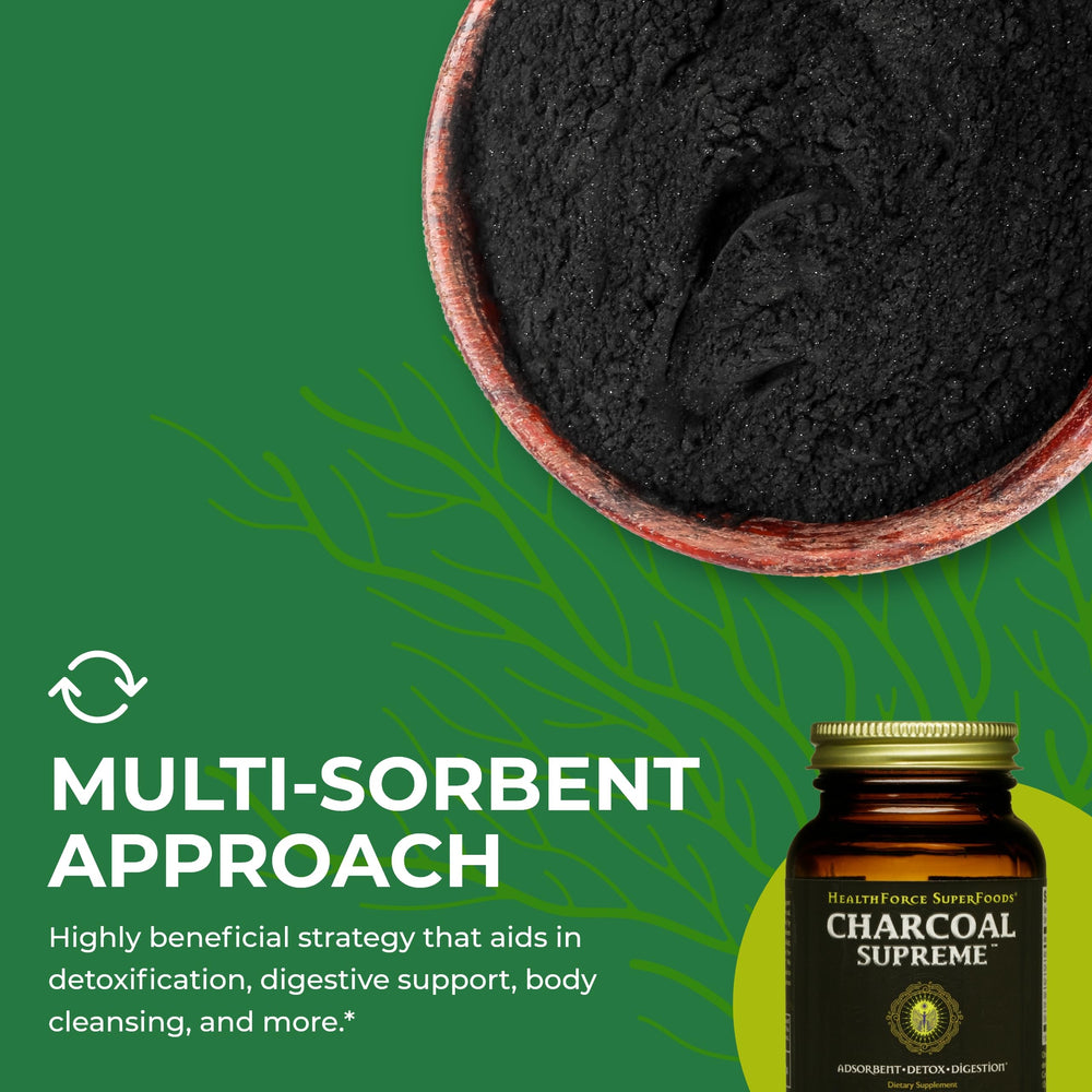 HEALTHFORCE SUPERFOODS arranged ingredients conveying clean, organic formulation benefits