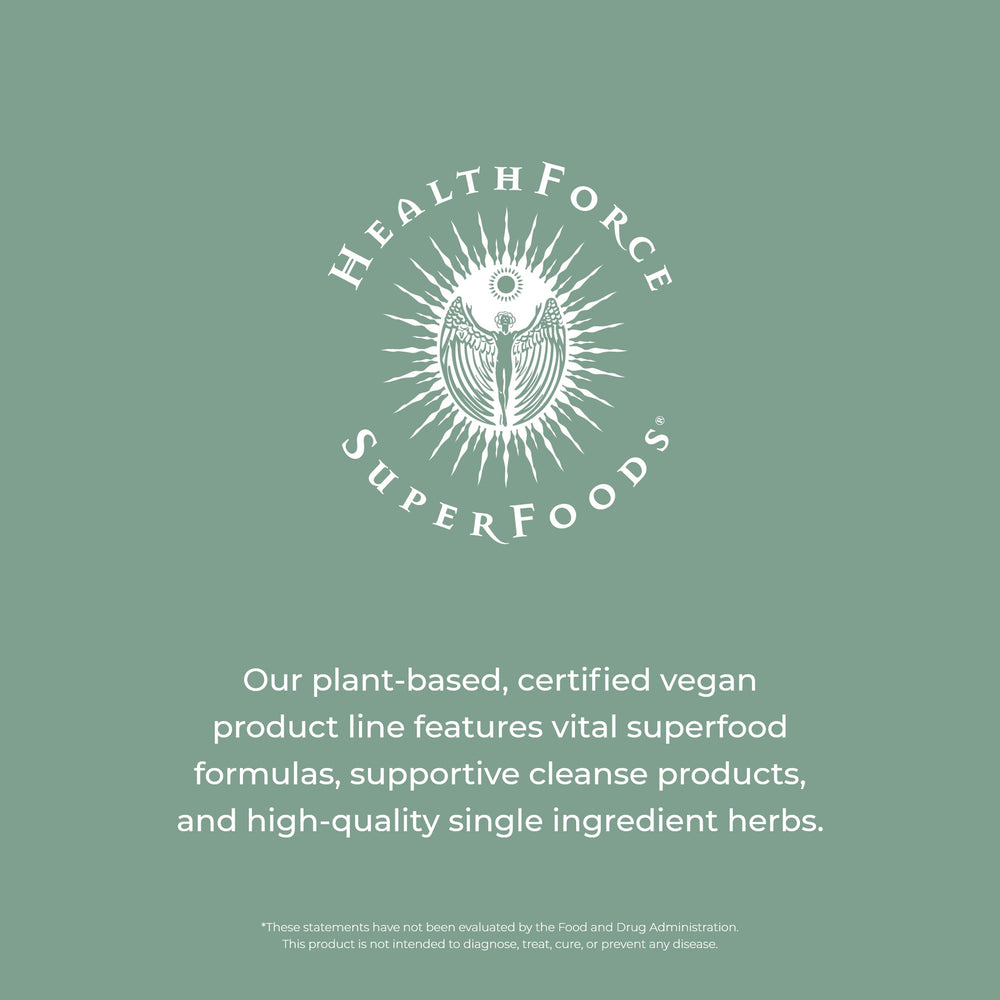 HEALTHFORCE SUPERFOODS bottle on kitchen counter suggesting everyday supplement routine