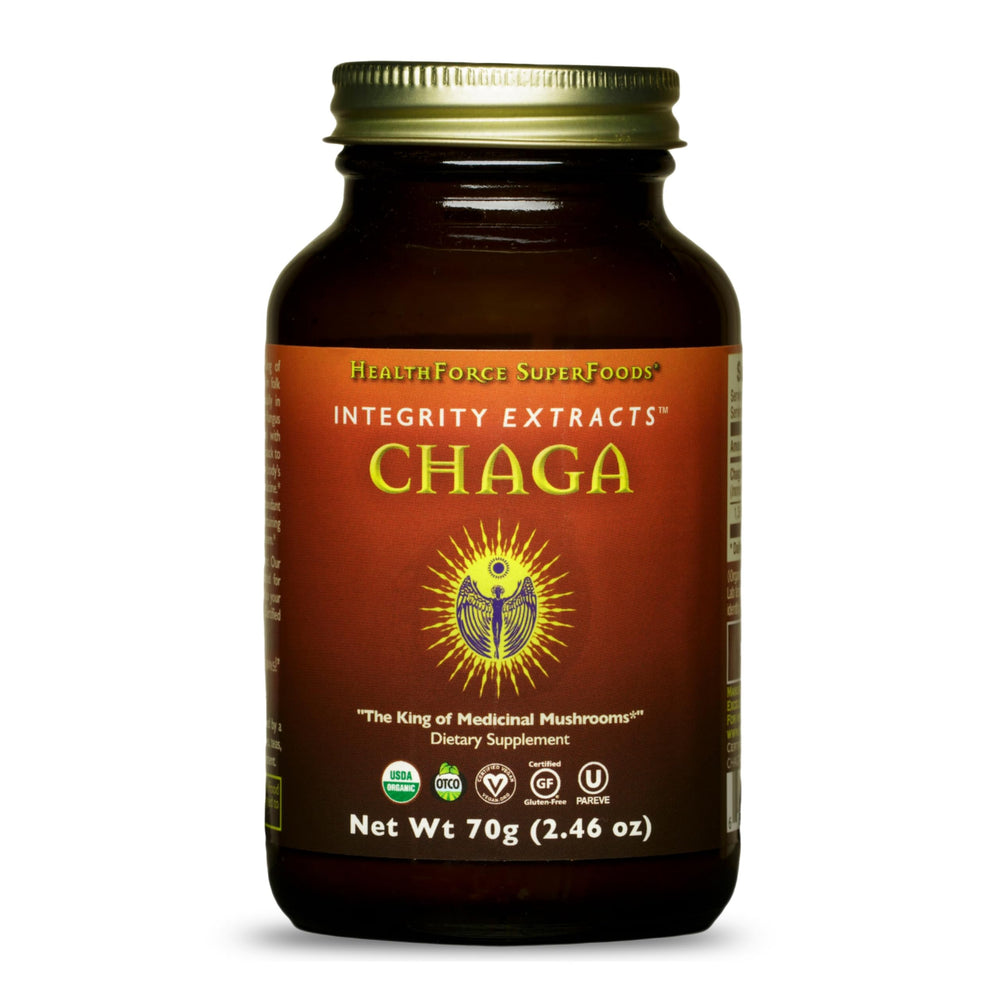 HealthForce Integrity Chaga Powder 70g front label