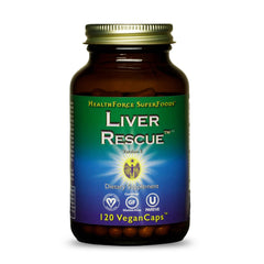 HealthForce Liver Rescue bottle front view with 120 capsules