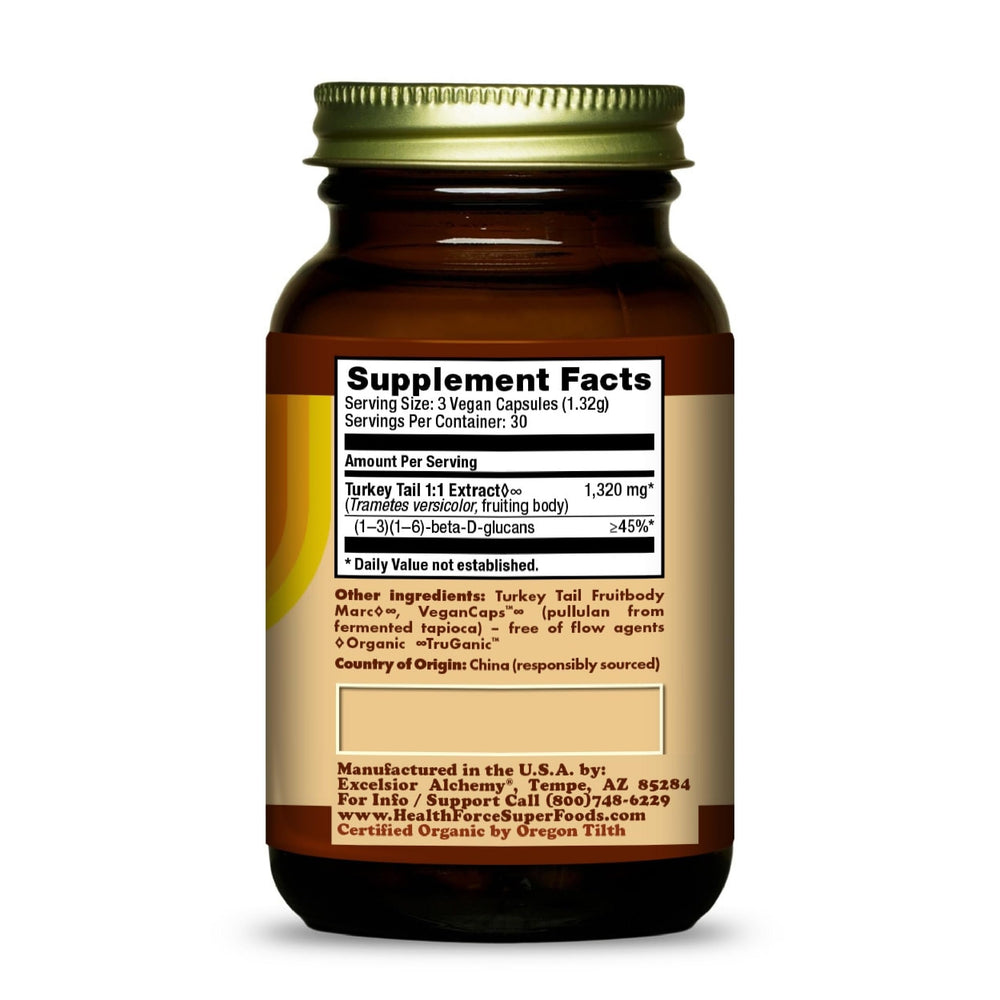 HealthForce Turkey Tail Capsules bottle and label