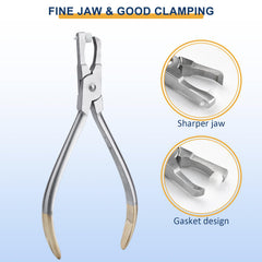 Stainless steel braces removal tool with fine jaws