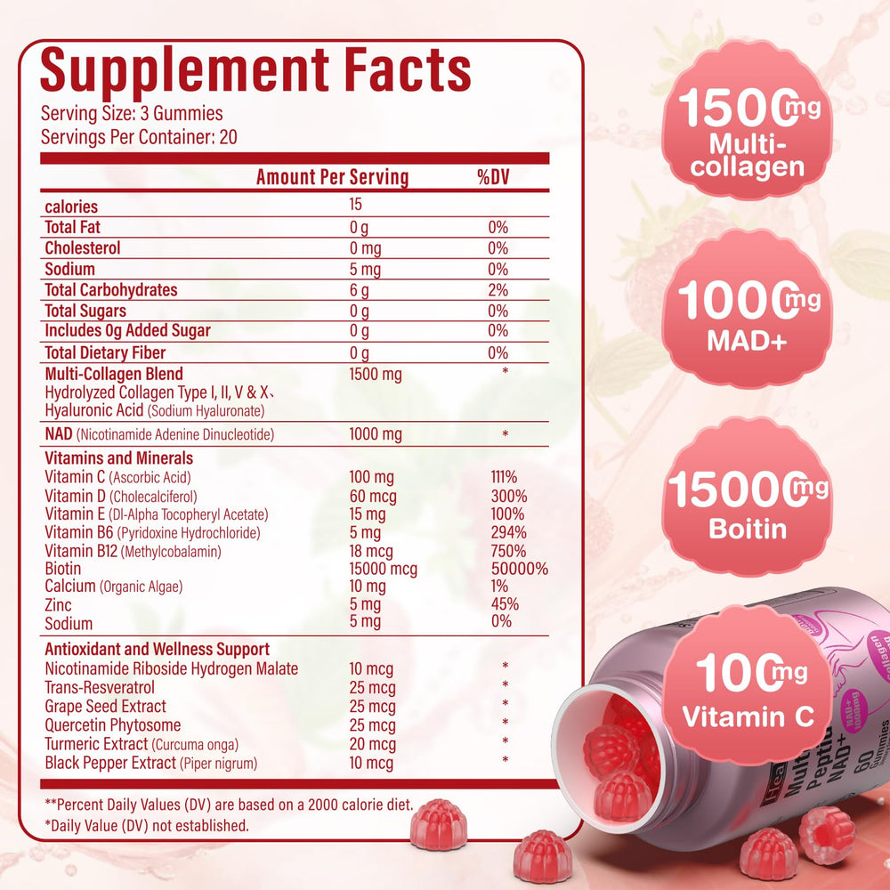 Strawberry-flavored HealthSender collagen gummies close-up
