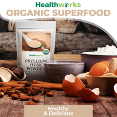 Psyllium husk powder used in smoothies and baking