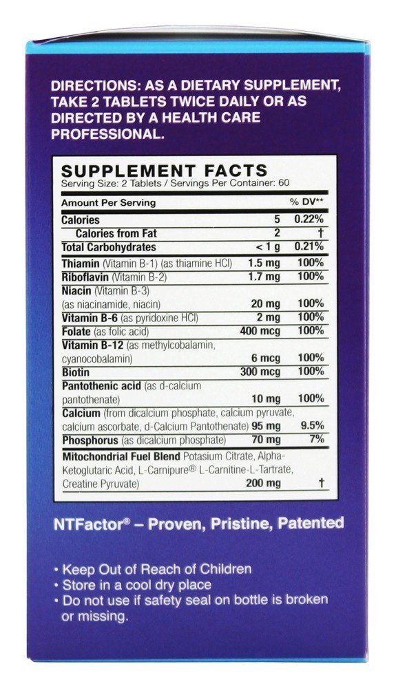 Close-up of NTFactor tablets
