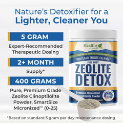 Healthy by Nature HolyLand Zeolite 400-gram pack offering cost-effective detox and energy support