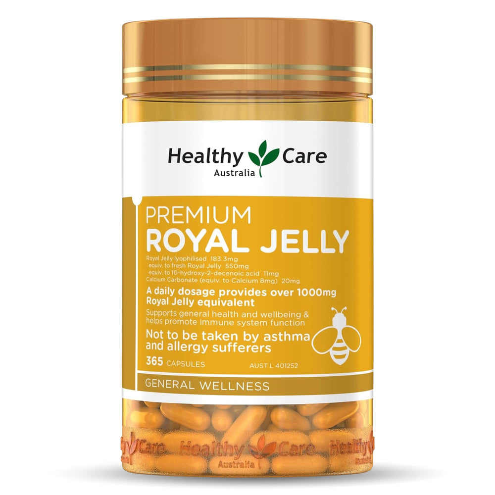 Bottle of Healthy Care Royal Jelly 1000 mg – 365 capsules