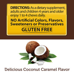 Nutrition facts label for Coconut Oil Soft Chews