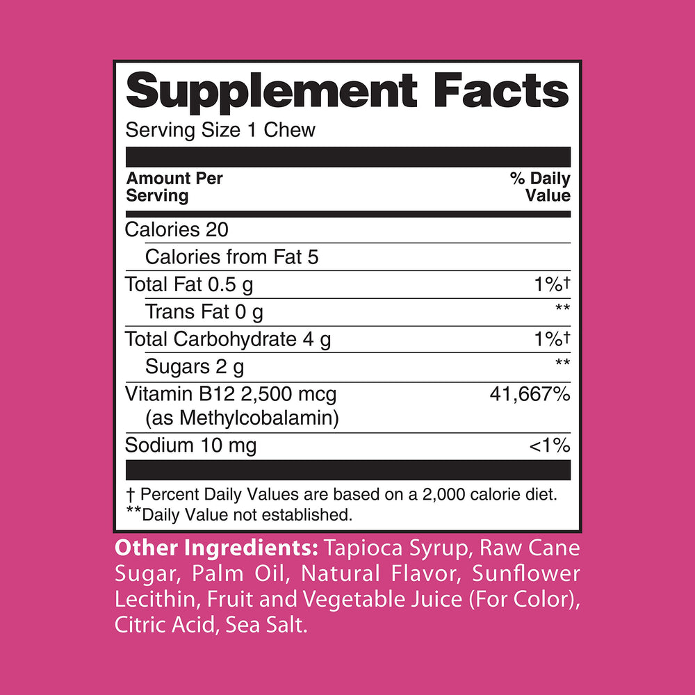 Biotin 5000mcg soft chew on white background