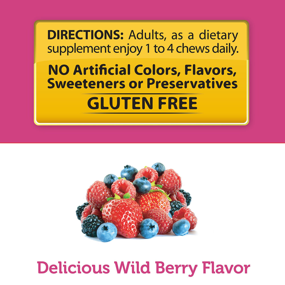 Nutrition label and packaging of Healthy Delights Biotin chews