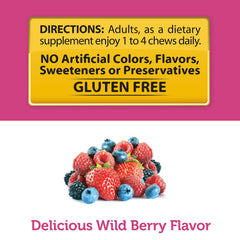 Nutrition label and packaging of Healthy Delights Biotin chews