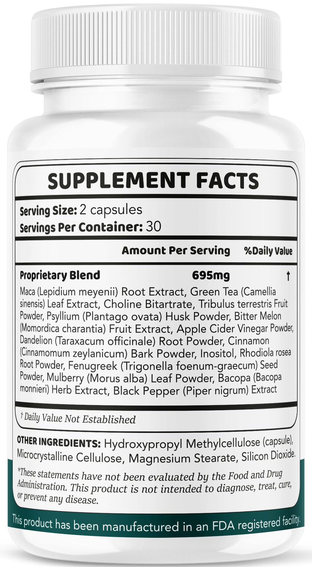 Healthy Flow bottle and 60 capsules on white surface