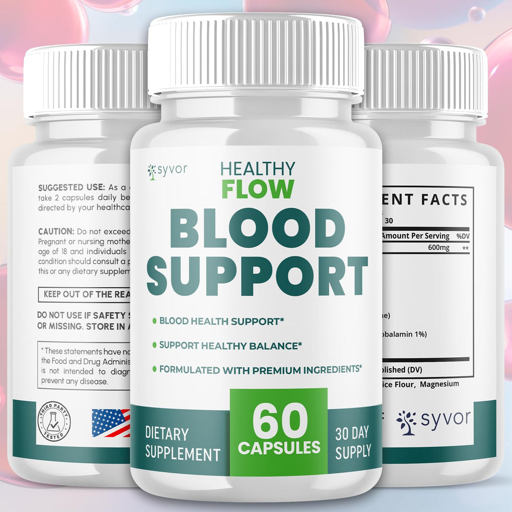 Healthy Flow Blood Support Capsules bottle with label