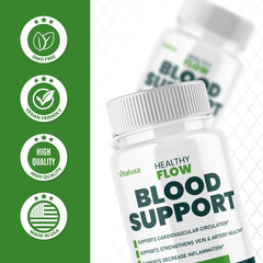 Ingredient panel of Healthy Flow Blood Support packaging