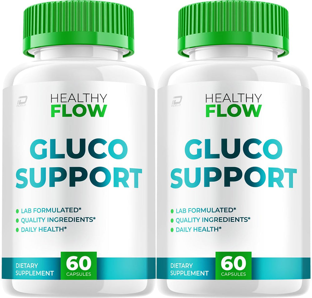 Front view of Healthy Flow Capsules bottle