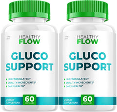 Front view of Healthy Flow Capsules bottle