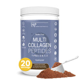 Healthy Living Proteins chocolate-flavored multi collagen peptides 8 oz jar