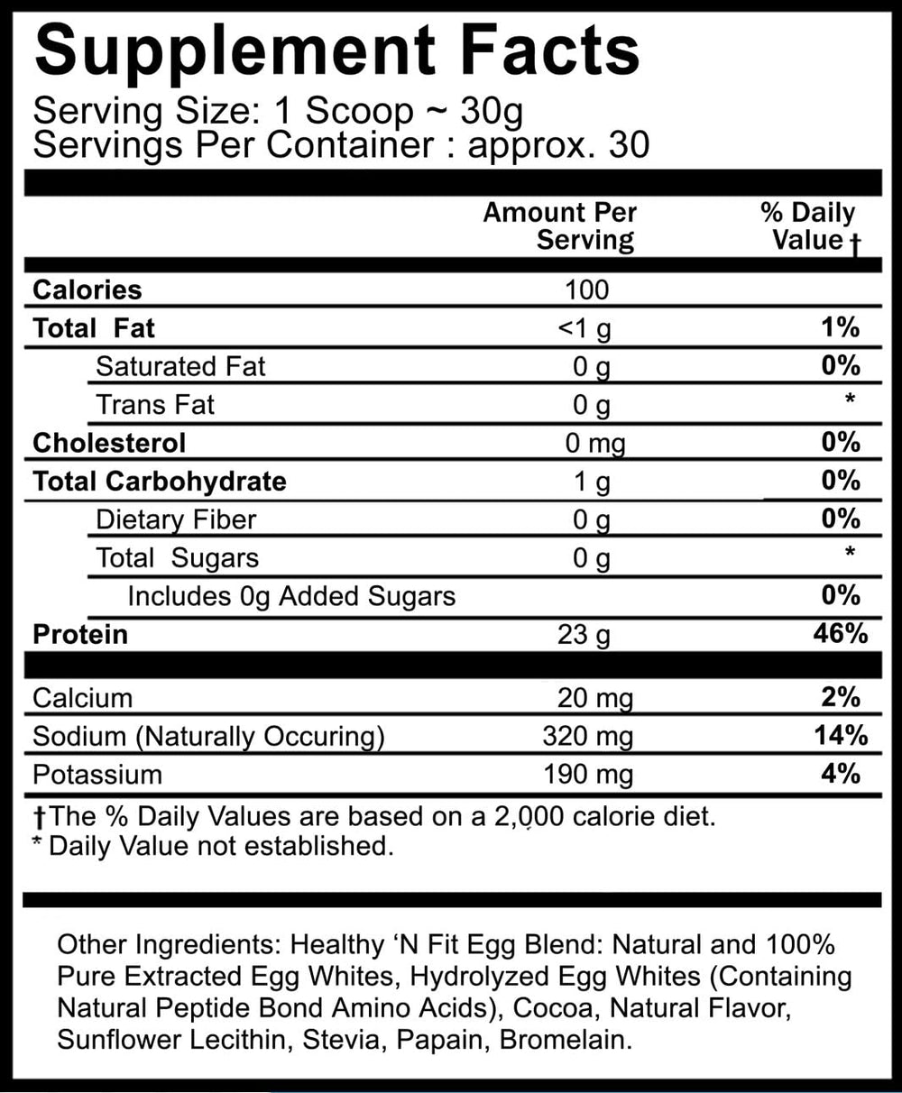 Healthy 'N Fit egg protein shake-glass shows easy mixing and chocolate flavor.