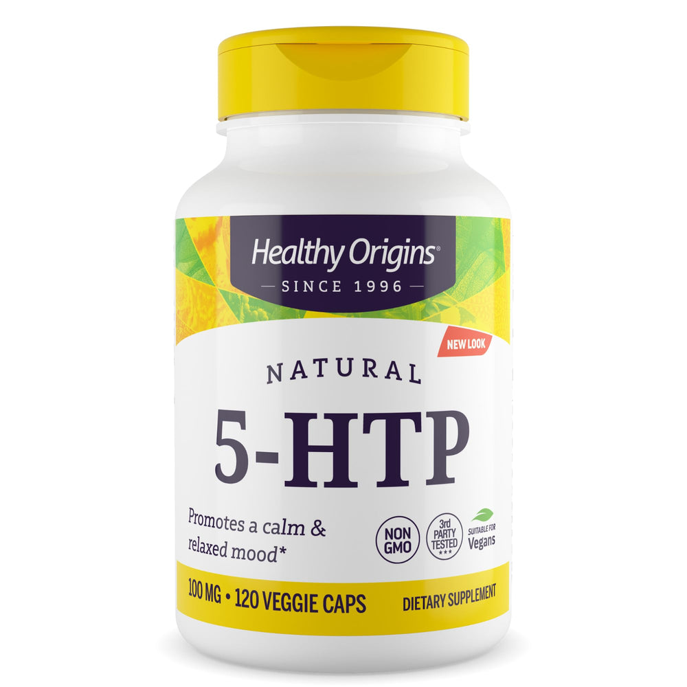 Healthy Origins 5-HTP 100mg 120 veggie capsules bottle