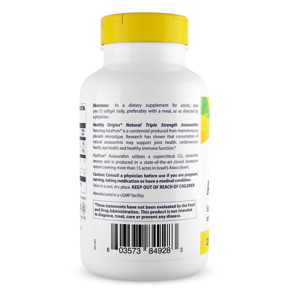 Serving size information on label