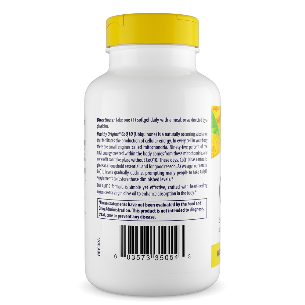 Close-up of Healthy Origins CoQ10 softgels