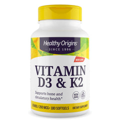 Bottle label for Healthy Origins Vitamin D3 2,000 IU & K2 200 mcg