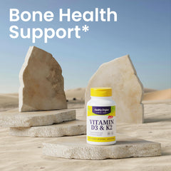 Bottle of Healthy Origins D3 & K2 on a white background