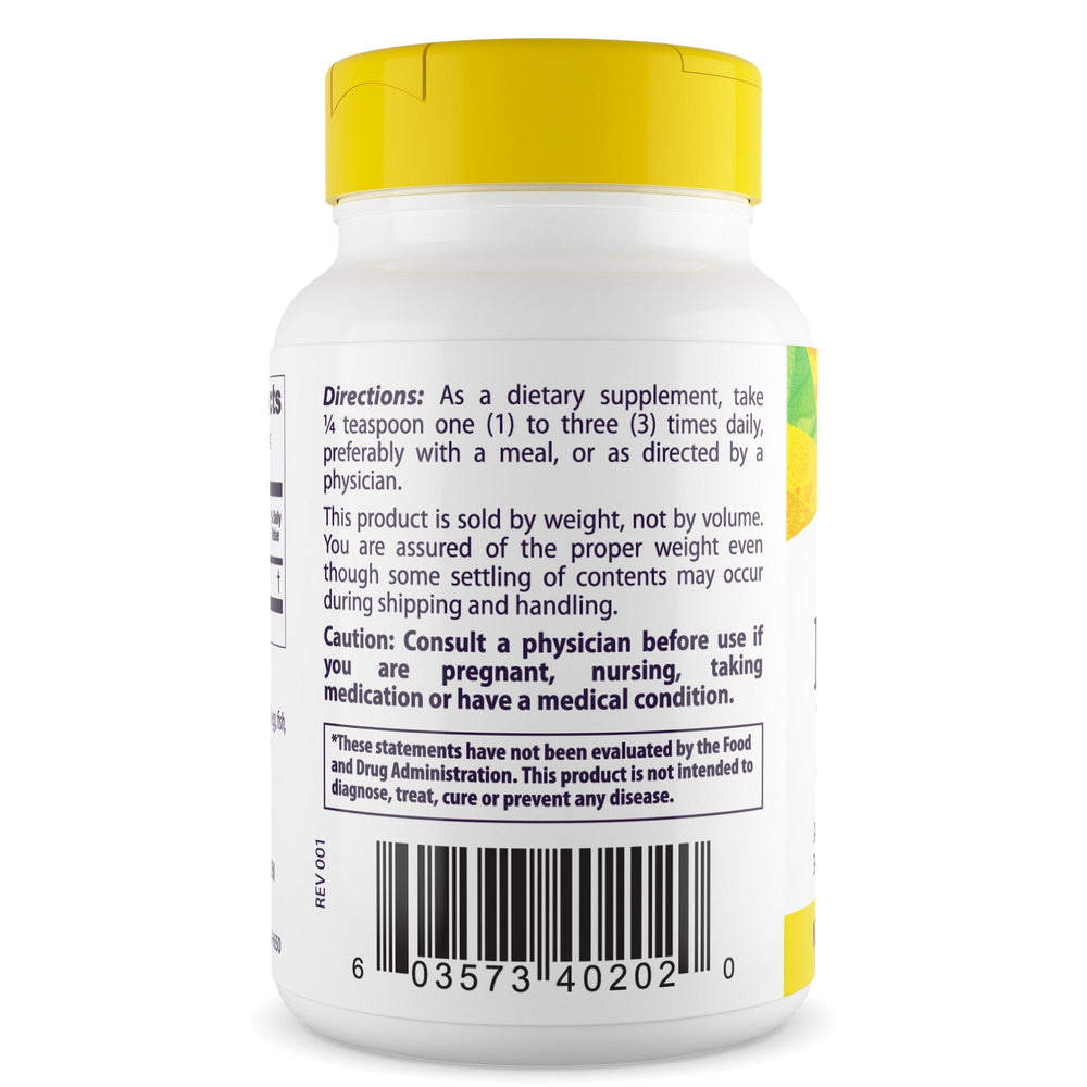 Healthy Origins scoop with powder demonstrating adjustable dosing convenience
