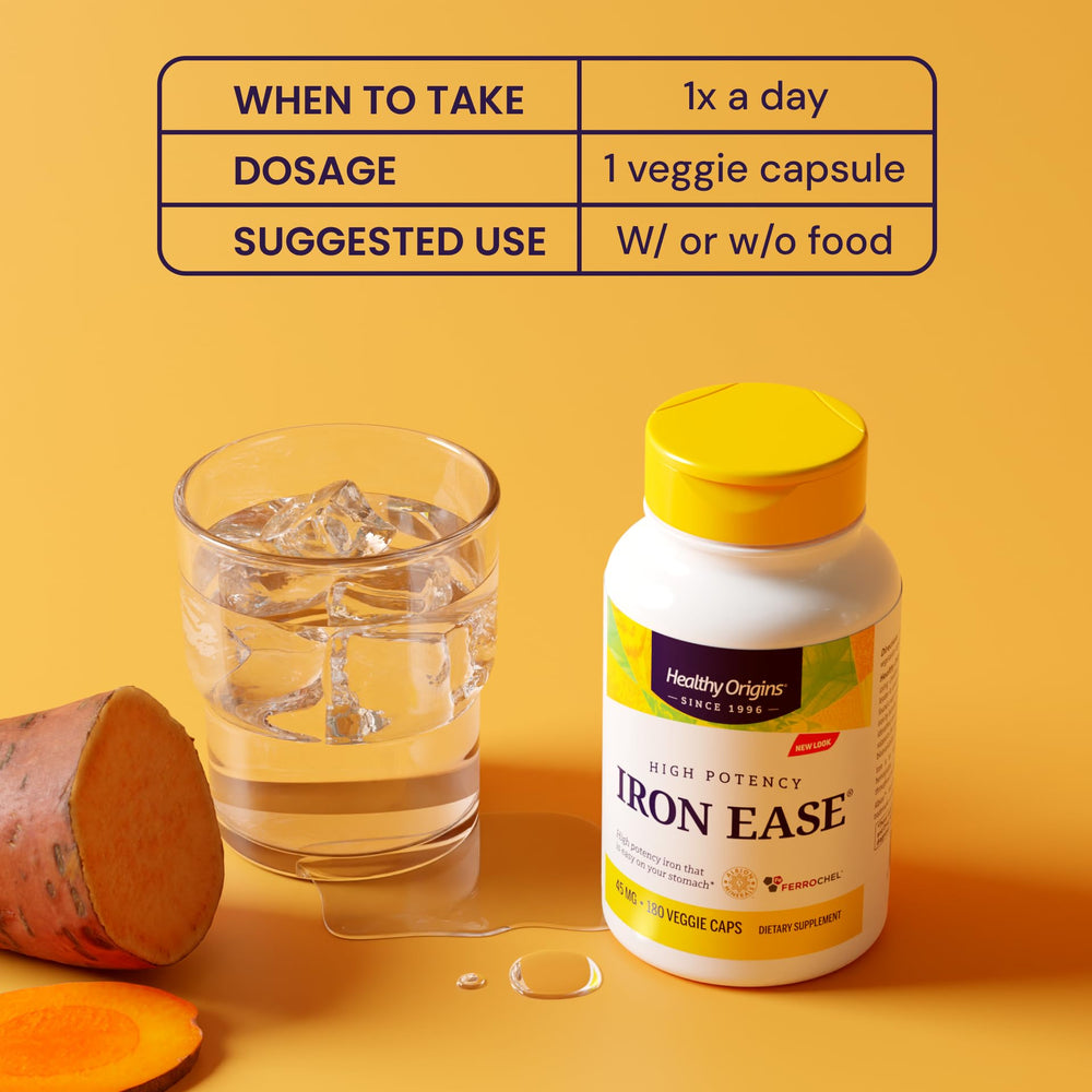 180 veggie caps container of Healthy Origins Iron Ease