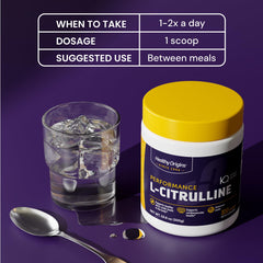 Ingredients table for L-Citrulline supplement