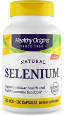 Healthy Origins Selenium 200 mcg bottle with SelenoExcell label