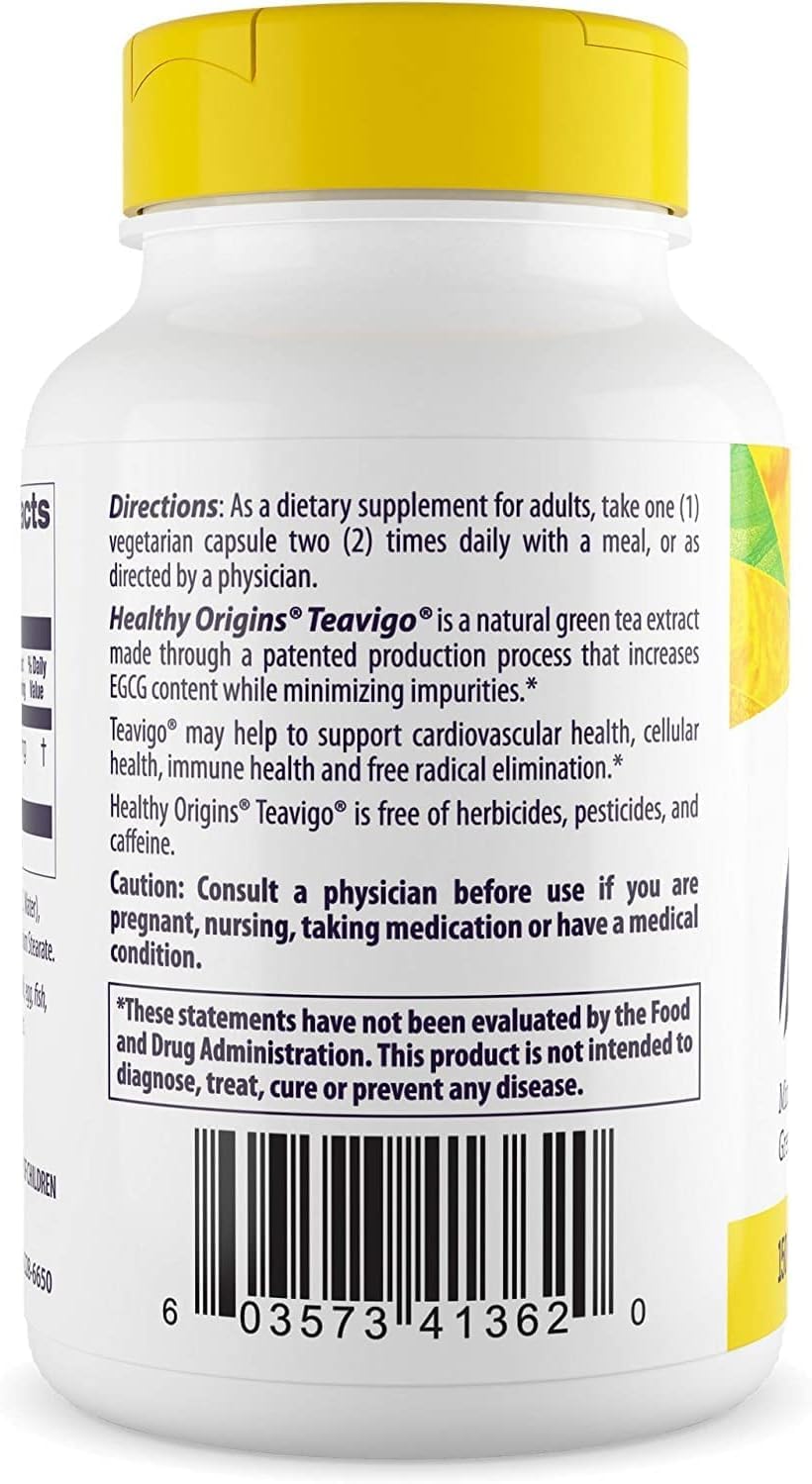 Healthy Origins Teavigo capsules pour demonstrates easy daily intake on the go.