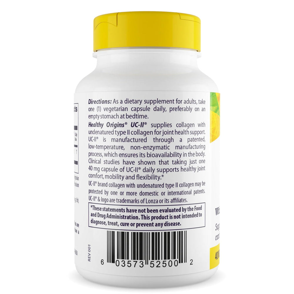 Product label showing UC-II undenatured Type II collagen