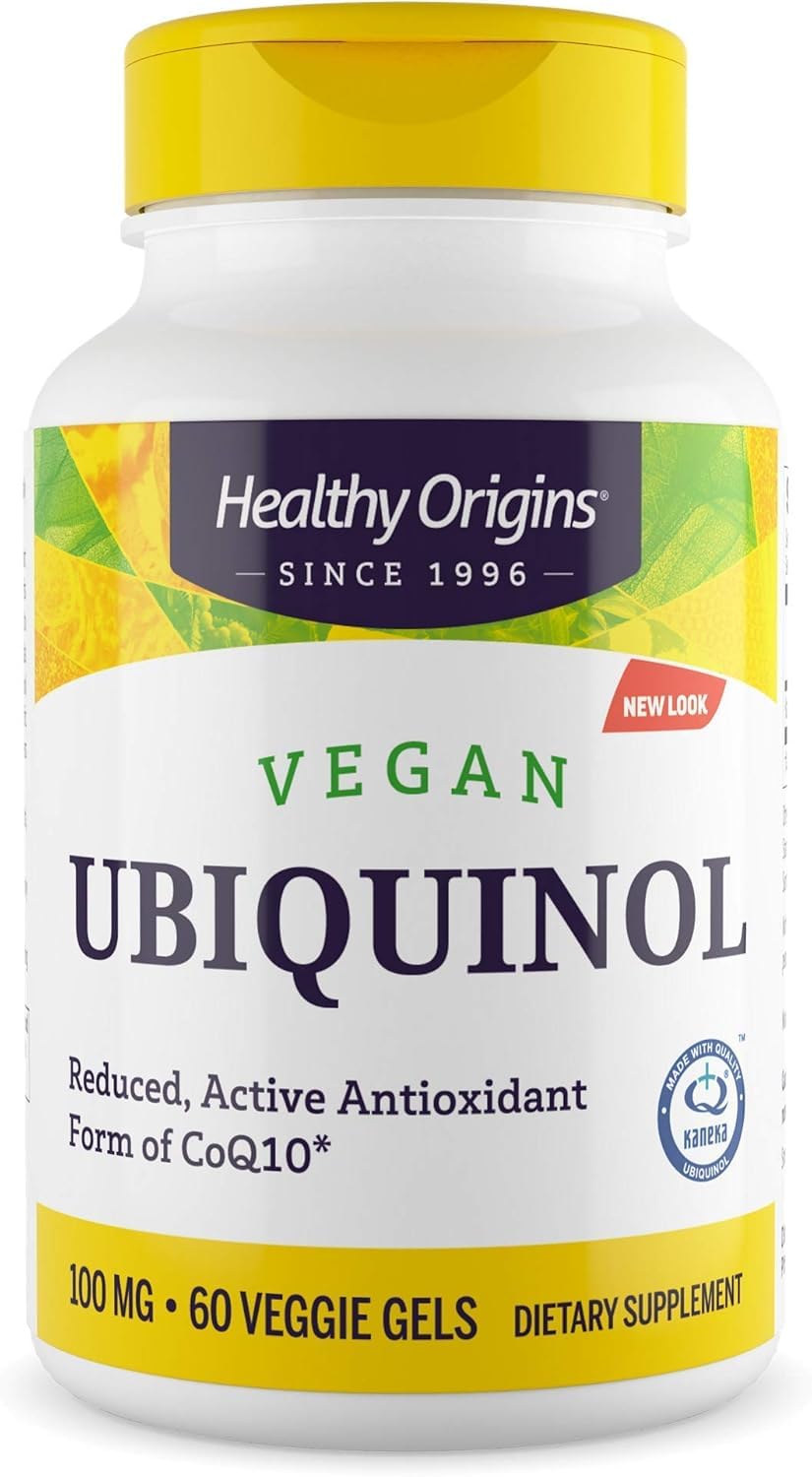 Healthy Origins Vegan Ubiquinol 100 mg bottle label