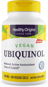 Healthy Origins Vegan Ubiquinol 100 mg bottle label