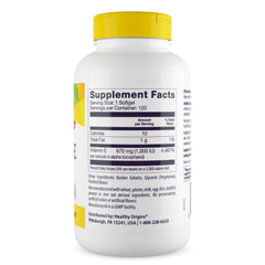 Vitamin E 1000 IU softgels with mixed tocopherols on label