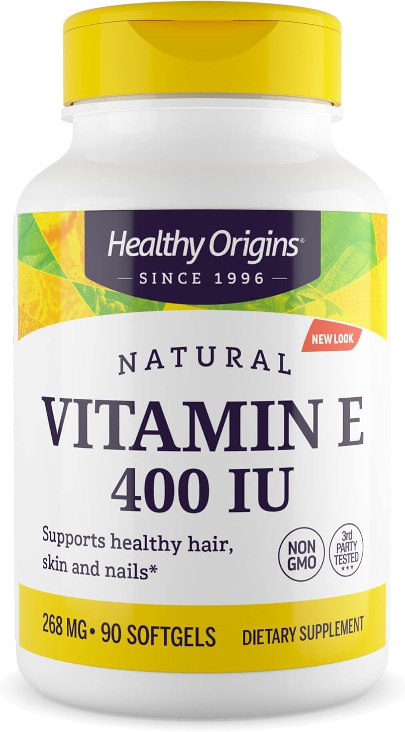 Healthy Origins Vitamin E 400 IU bottle front view