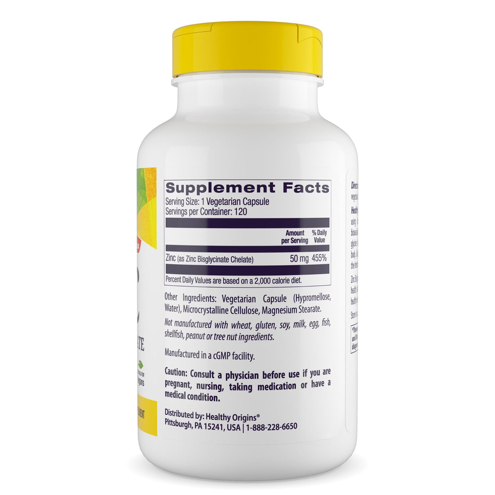 Close up of zinc bisglycinate chelate capsules