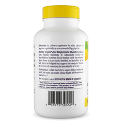 Supplement facts panel for Healthy Origins zinc bisglycinate