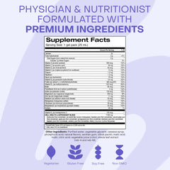 Label highlights vegetarian, non-GMO, gluten-free and soy-free attributes