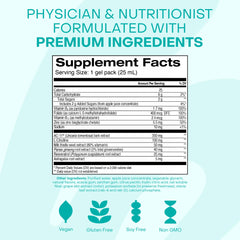 Vegan, gluten-free, soy-free and non-GMO product certification icons on packaging